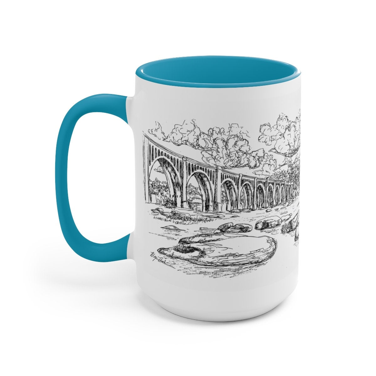 RVA Bridge Two-Tone Coffee Mugs, 15oz
