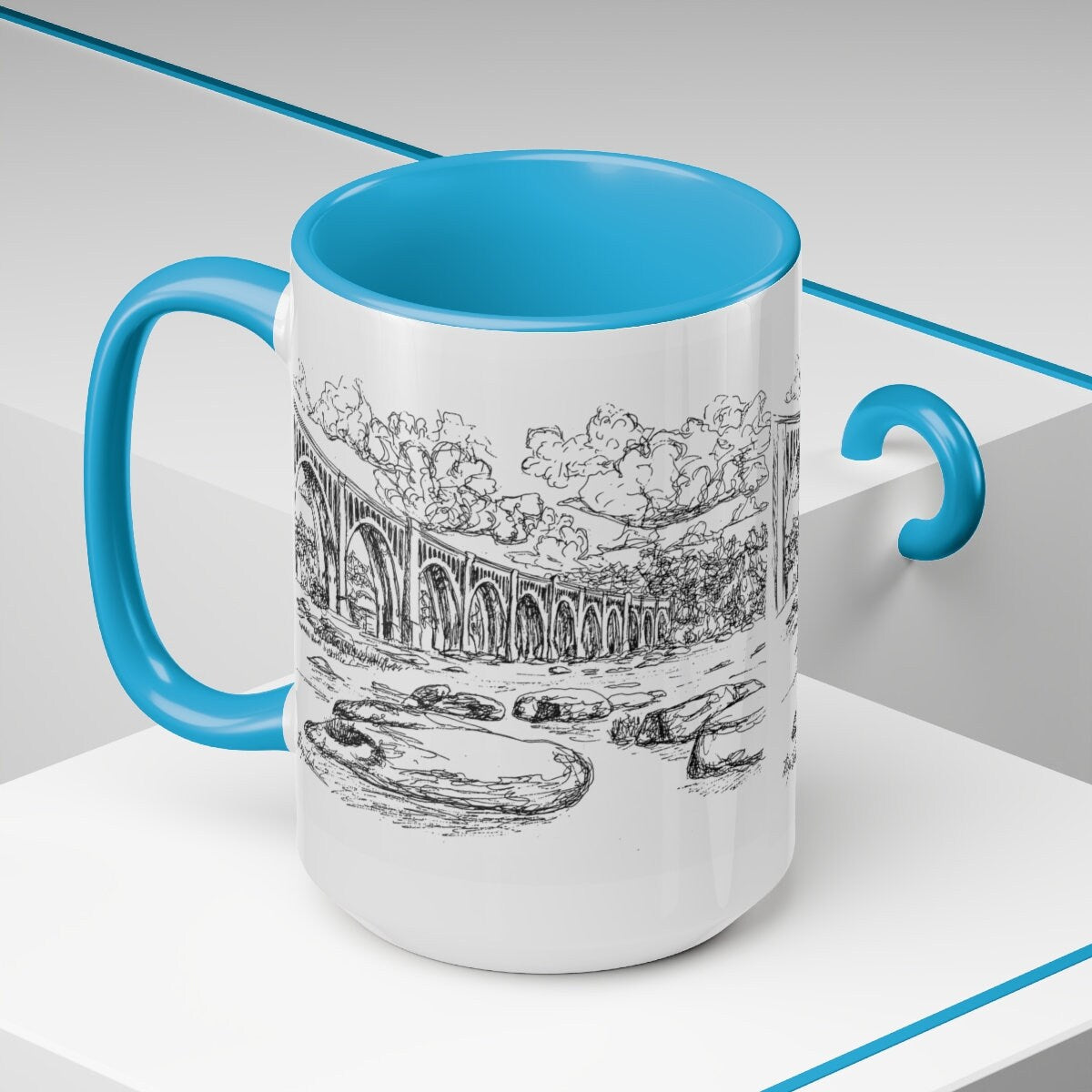 RVA Bridge Two-Tone Coffee Mugs, 15oz