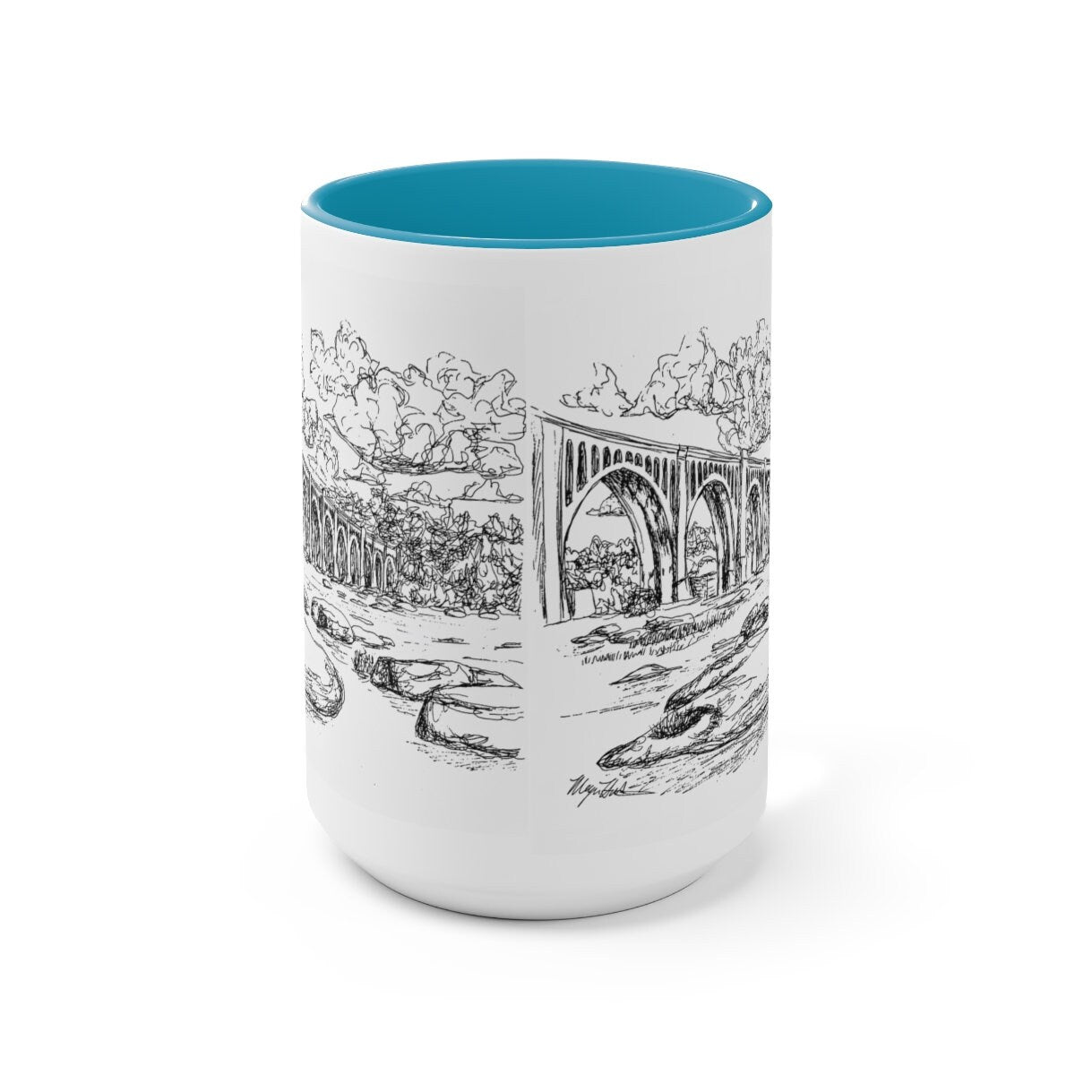 RVA Bridge Two-Tone Coffee Mugs, 15oz