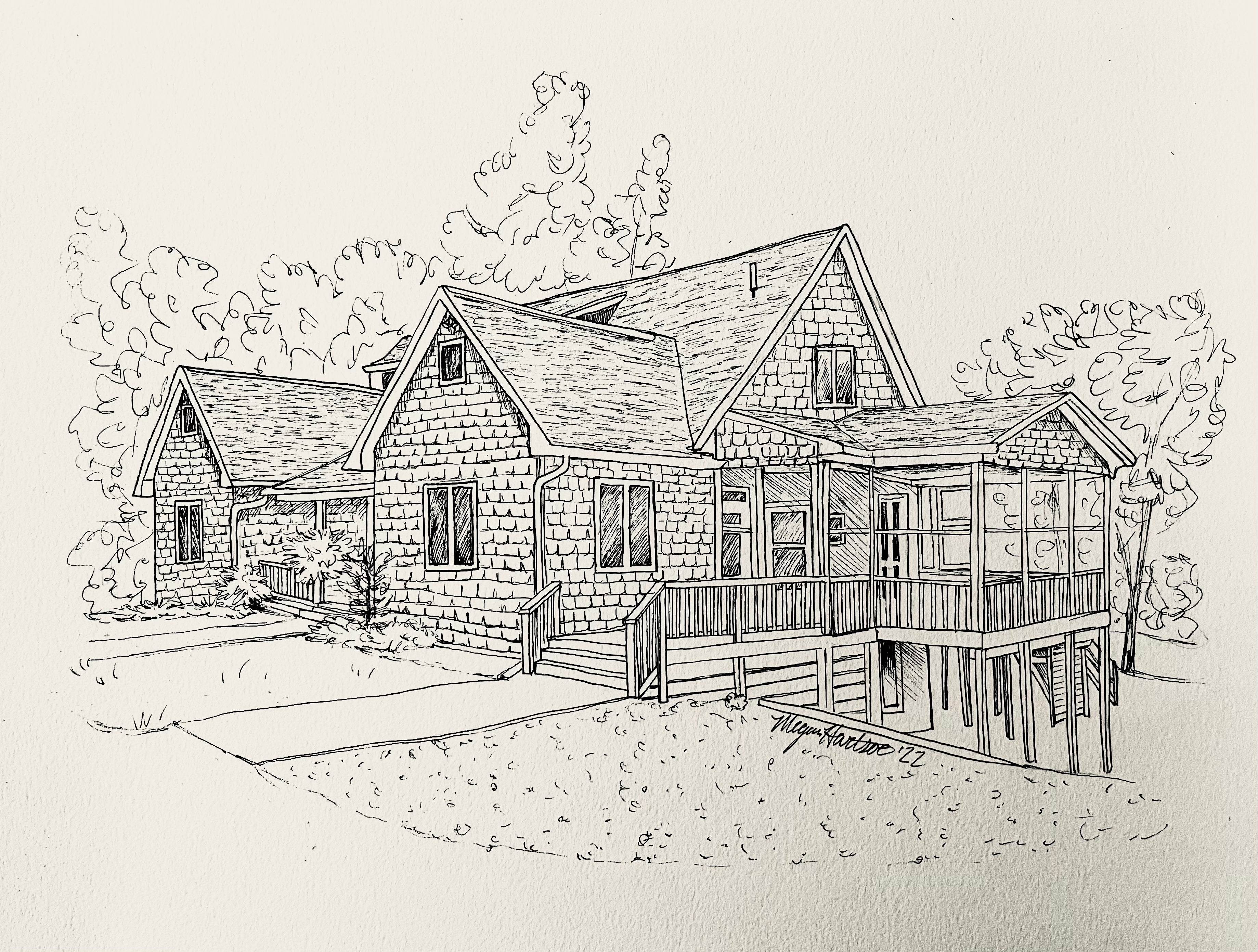 Custom House/Venue Portrait (black and white)