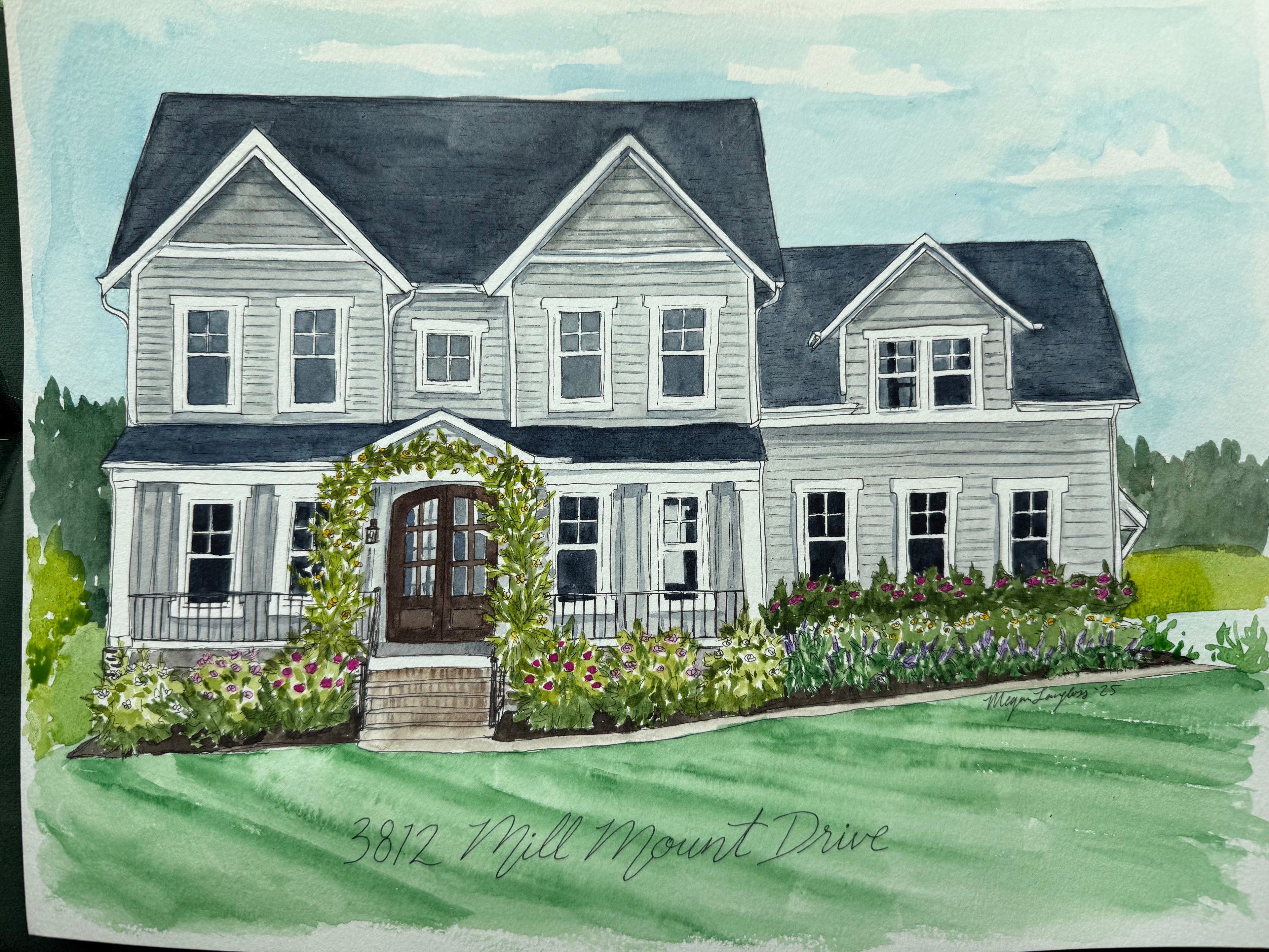 Custom House/Venue Portrait (watercolor, black and white, or digital)