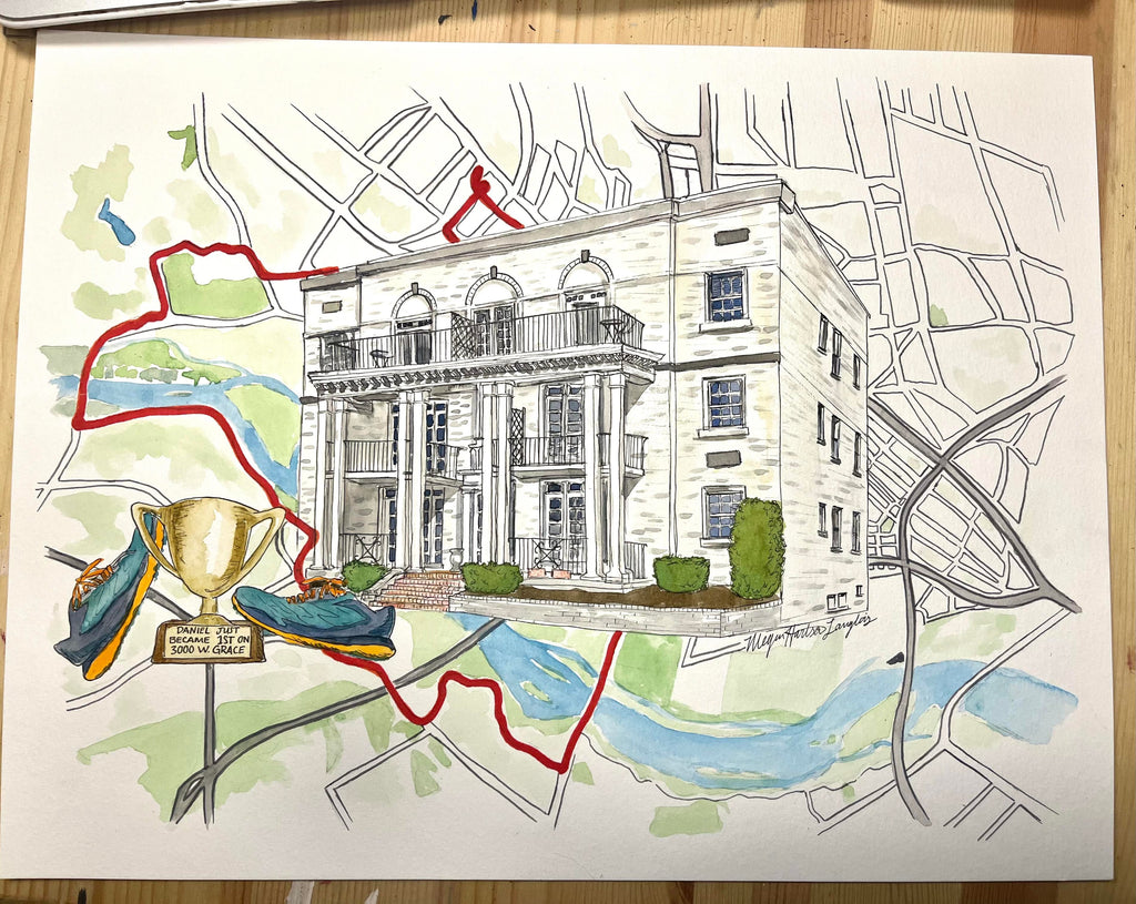 Custom House/Venue Portrait (watercolor, black and white, or digital)