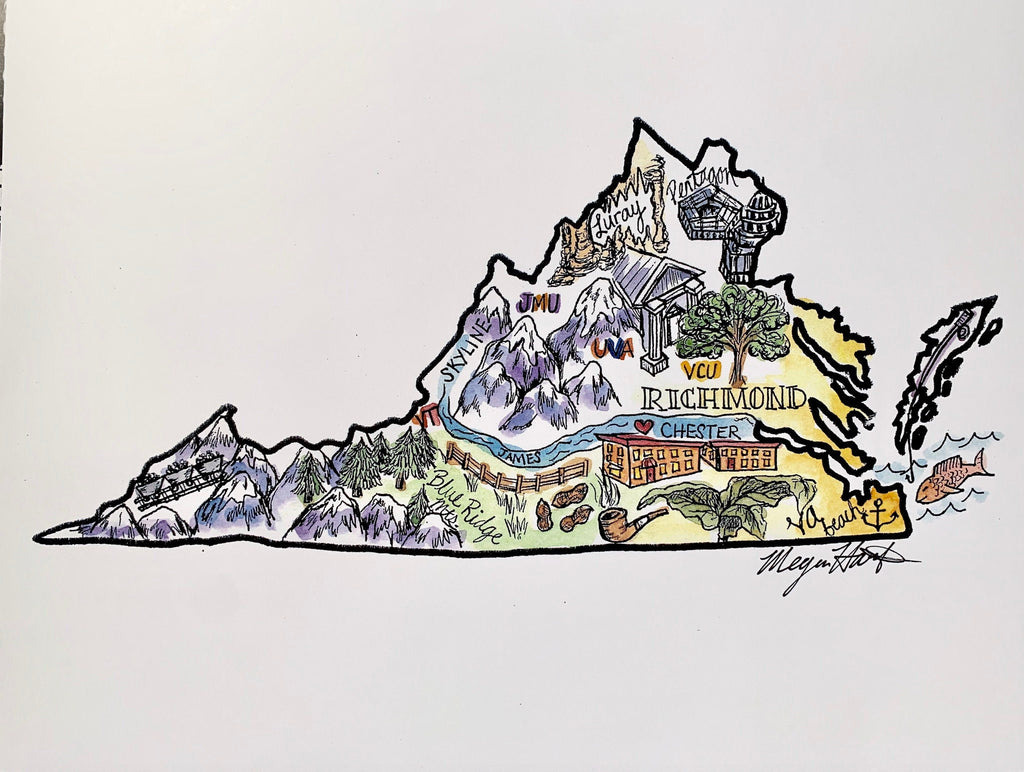 Colored Virginia Print