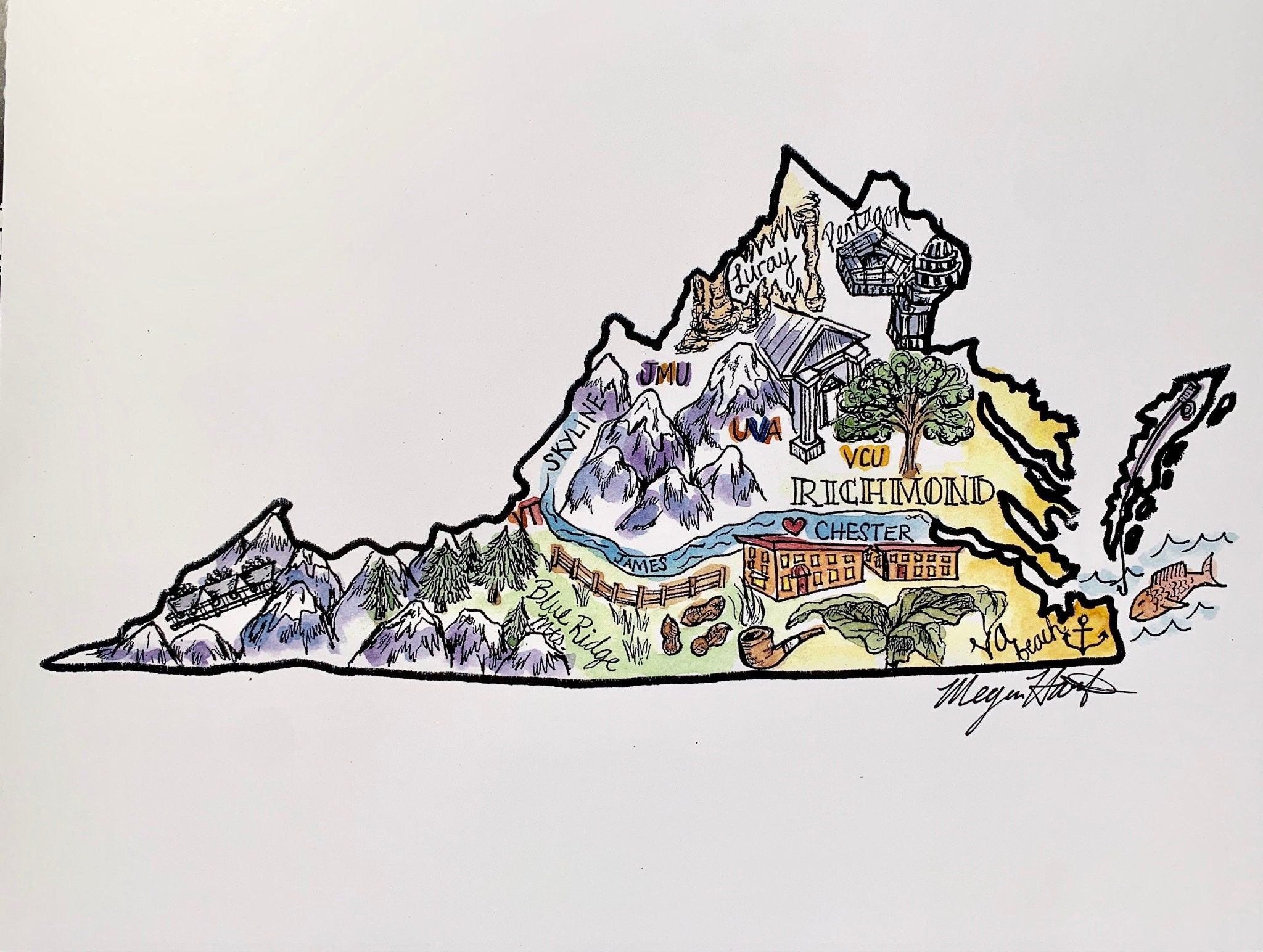 Colored Virginia Print