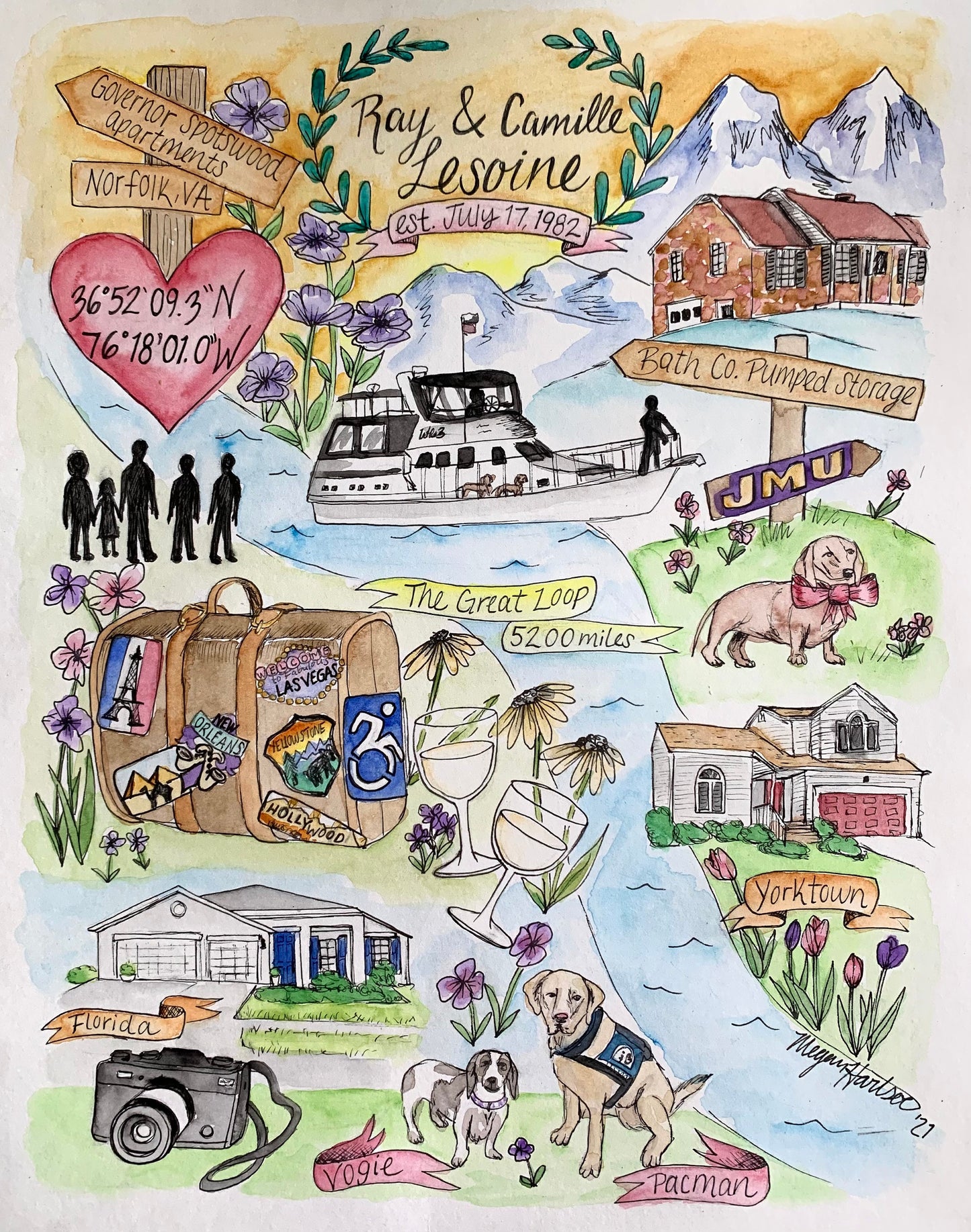 Map of Our Lives (COLOR)/ Personal Wedding Gift