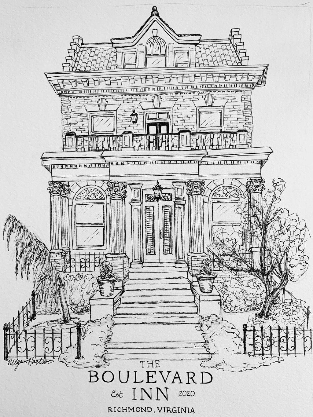 Custom House/Venue Portrait (black and white)