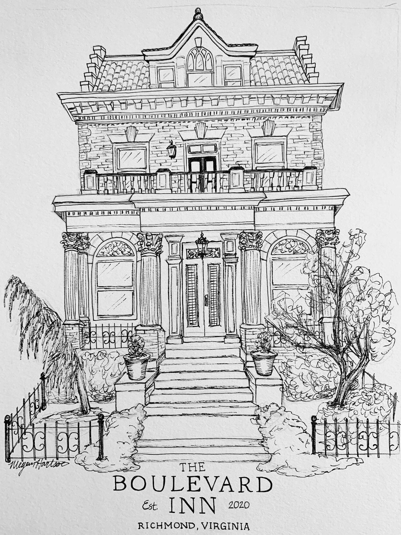 Custom House/Venue Portrait (black and white)