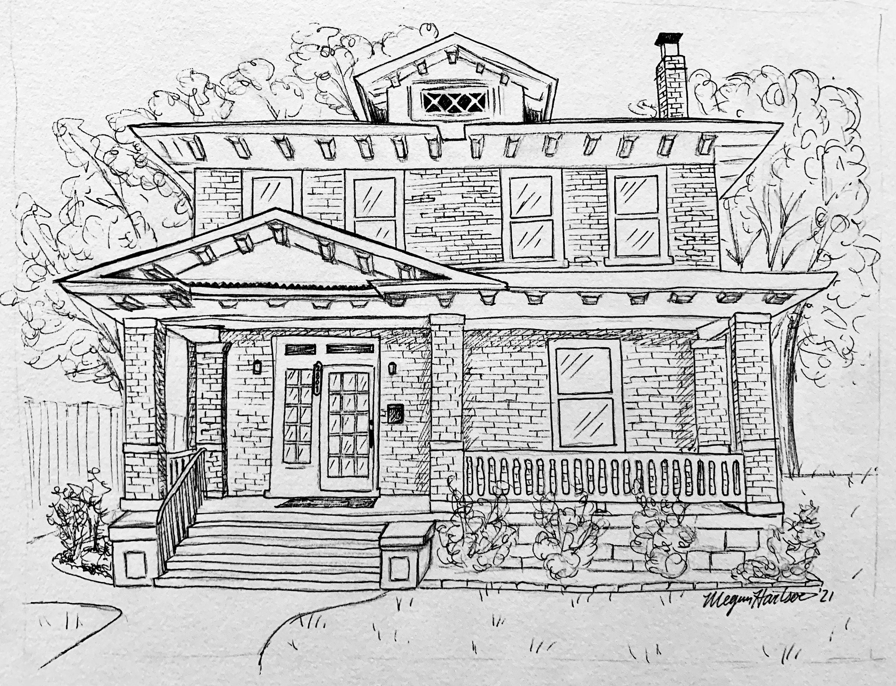 Custom House/Venue Portrait (black and white)