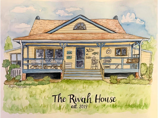 Custom House Portrait (watercolor)