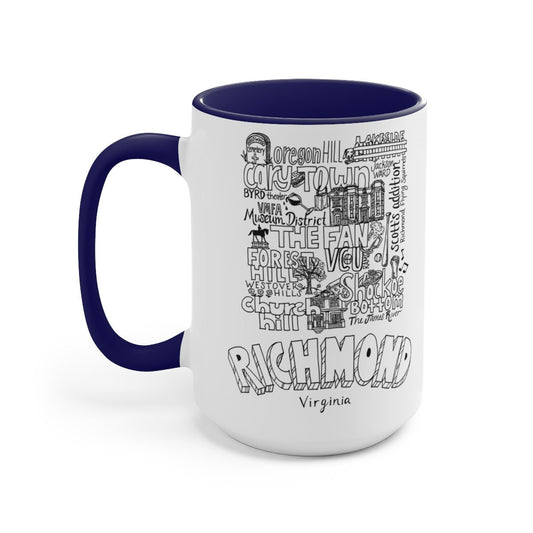 RVA neighborhoods Two-Tone Coffee Mugs, 15oz