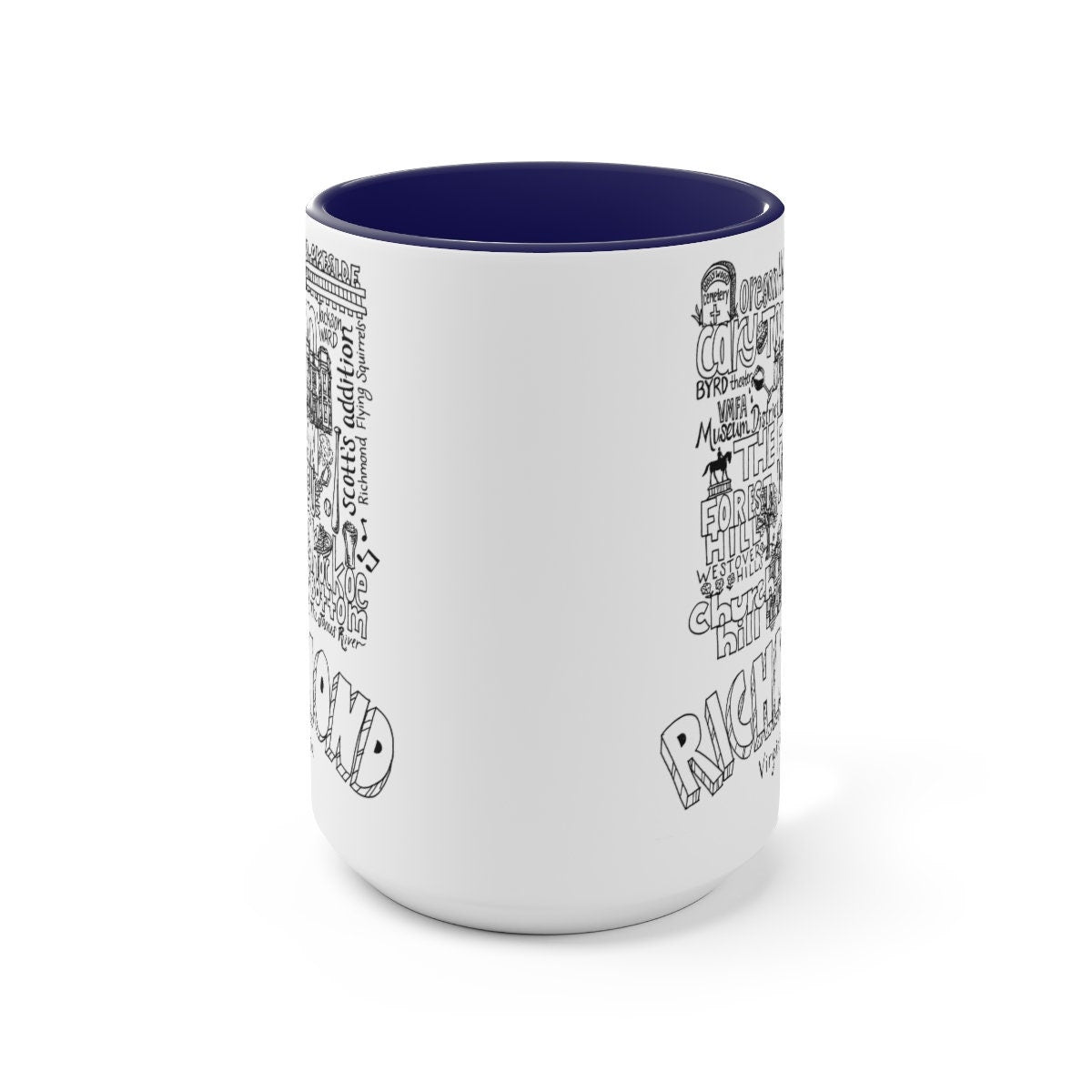 RVA neighborhoods Two-Tone Coffee Mugs, 15oz